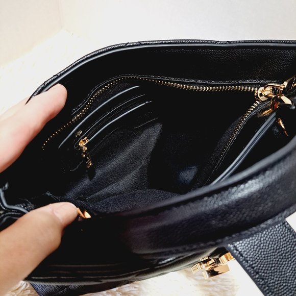 Bebe Black Quilted Satchel - Picture 7 of 12